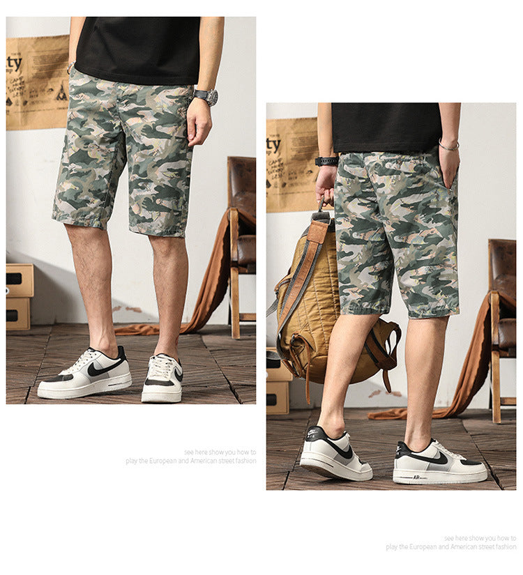 Herrentrends High Design Sommerstil Loose Fit Camouflage Cargo Shorts | G3526