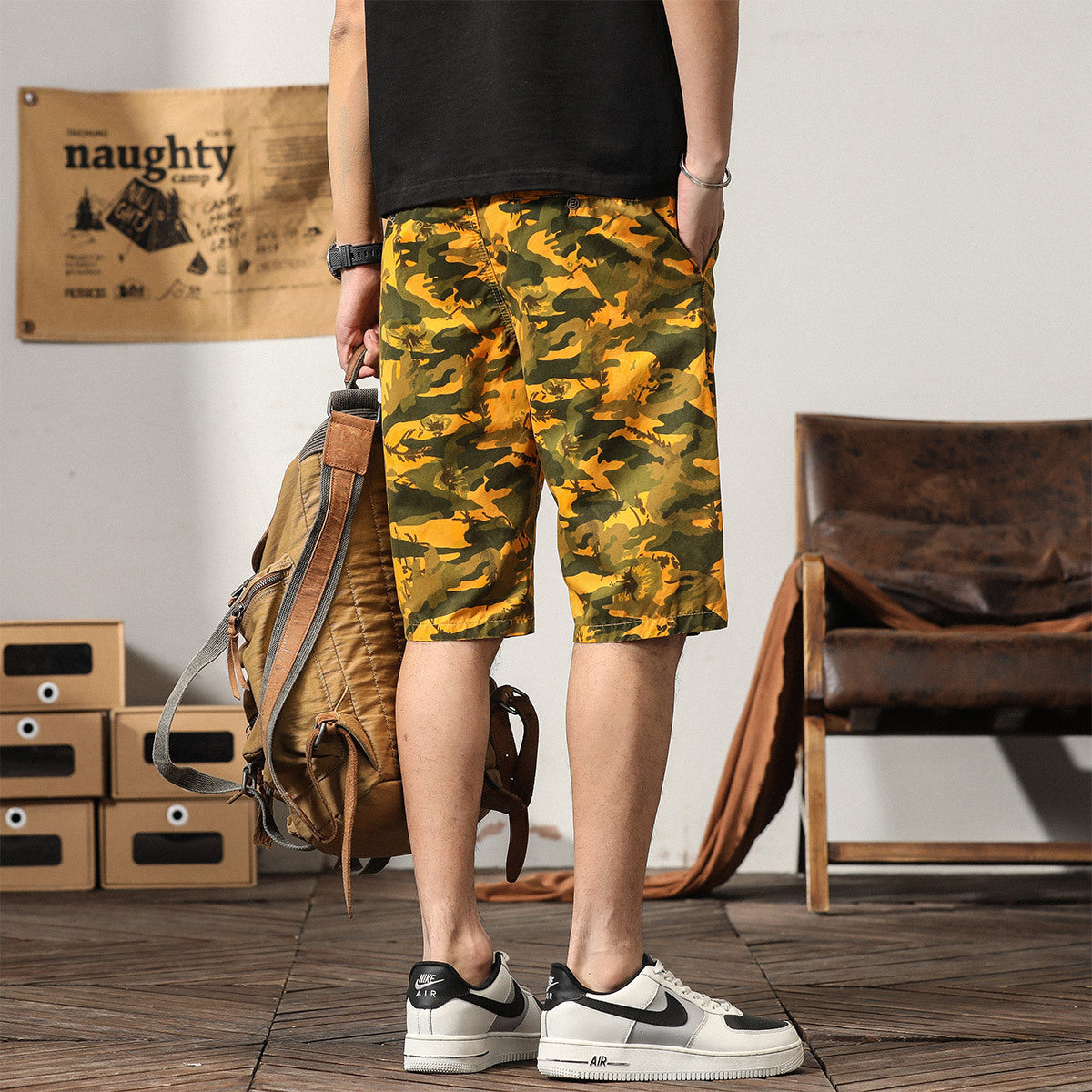 Herrentrends High Design Sommerstil Loose Fit Camouflage Cargo Shorts | G3526