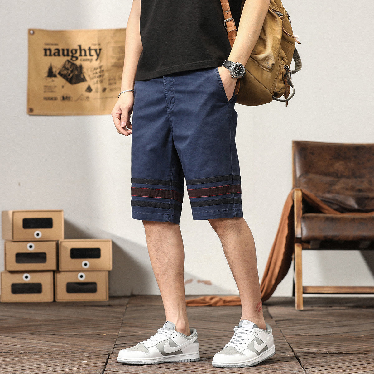 Herren Casual Athletic Short Fashion Fit Junge Hose Slim Cargo Shorts | G3612