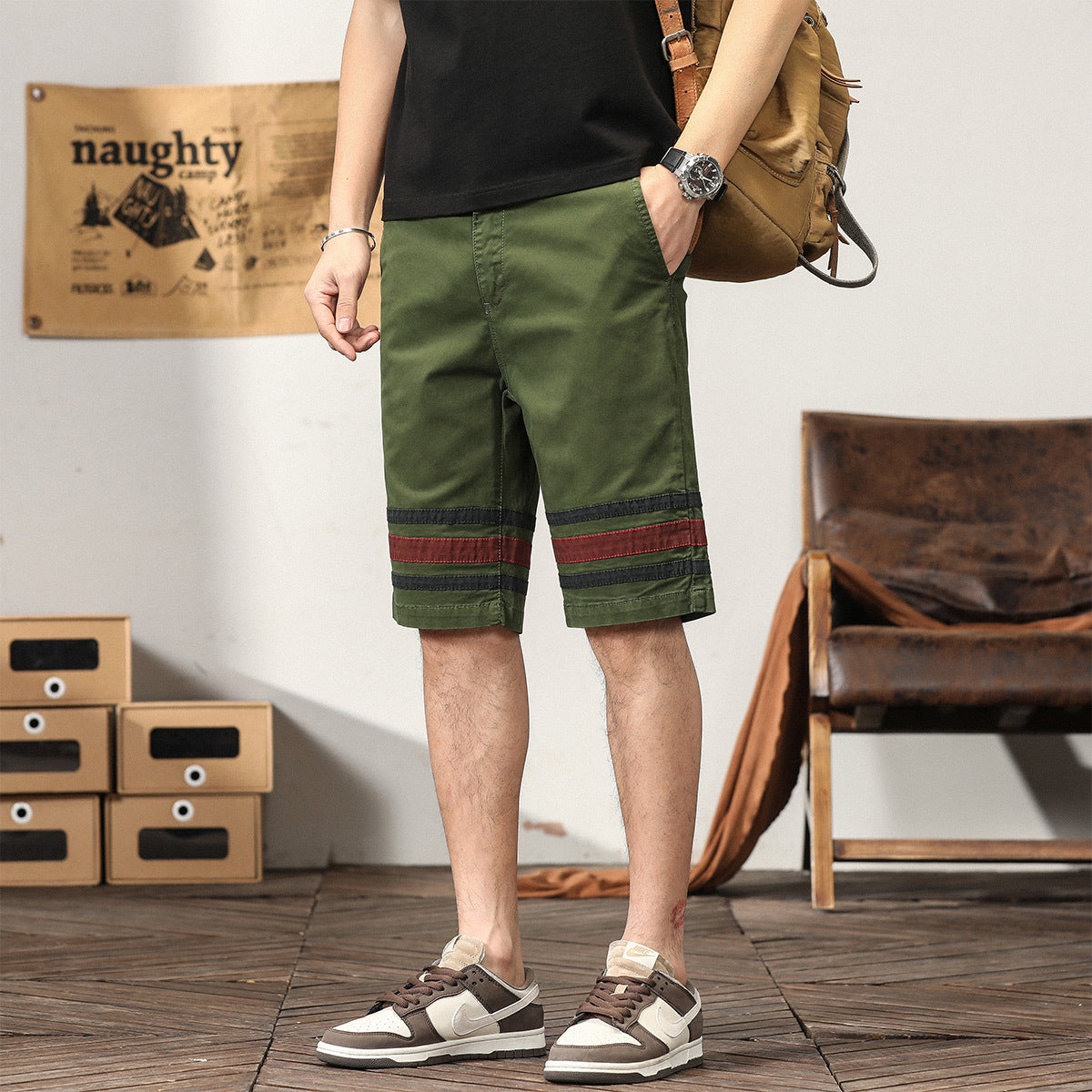 Herren Casual Athletic Short Fashion Fit Junge Hose Slim Cargo Shorts | G3612