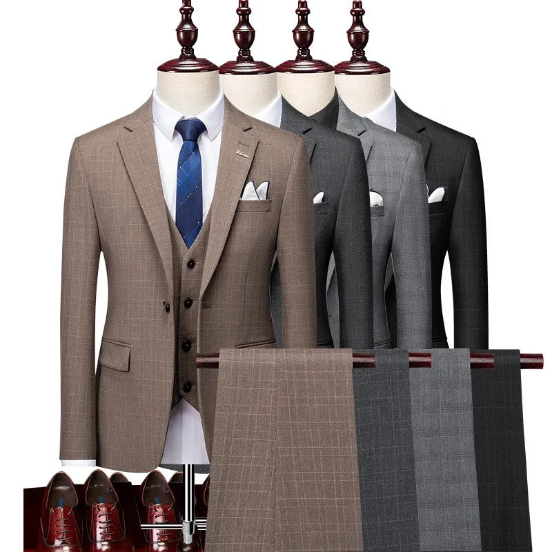 Posh Herren 3-teiliger Anzug Smart Fit Ein-Knopf-Smoking-Set Hochzeits- und Partykleid | 96031-A418