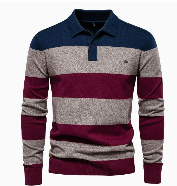 Lässiges Golf-Poloshirt mit langen Ärmeln und halbem Reißverschluss für Herren | PL218