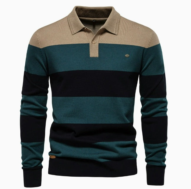 Lässiges Golf-Poloshirt mit langen Ärmeln und halbem Reißverschluss für Herren | PL218