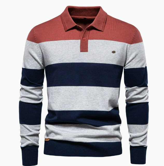 Lässiges Golf-Poloshirt mit langen Ärmeln und halbem Reißverschluss für Herren | PL218