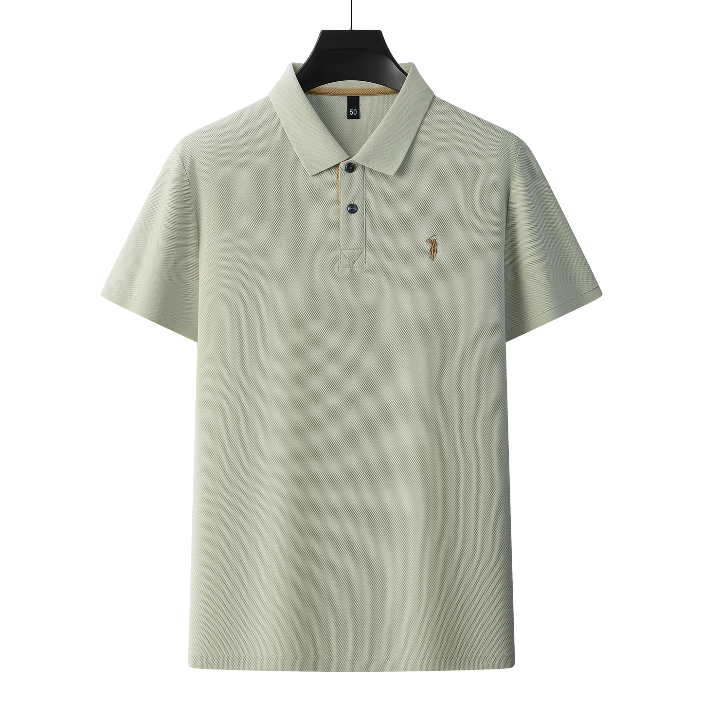 Herren-Poloshirt aus hochwertiger merzerisierter Baumwolle (220 g/m²), sechseckig, Perlenstickerei, Sommerkollektion | 8561