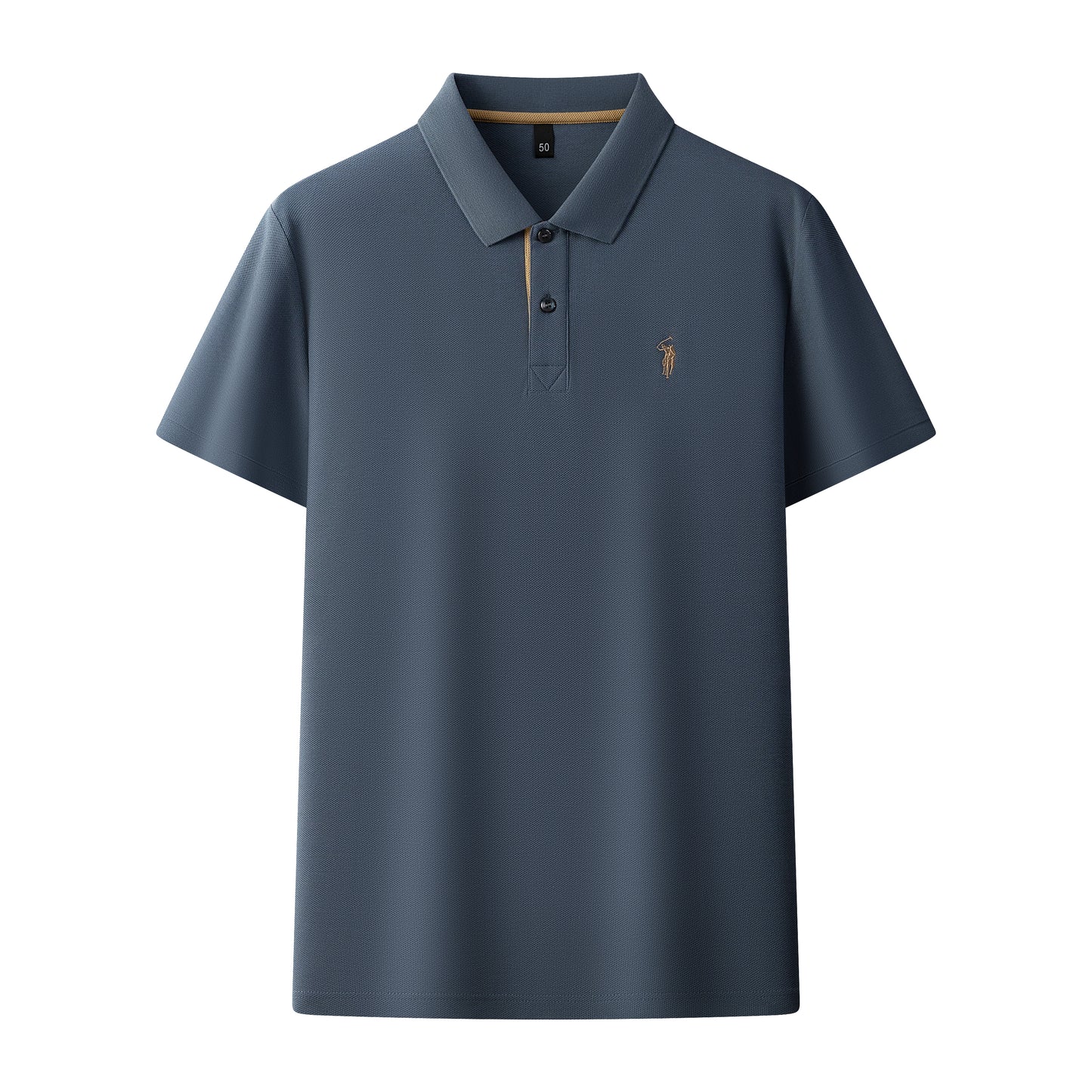 Herren-Poloshirt aus hochwertiger merzerisierter Baumwolle (220 g/m²), sechseckig, Perlenstickerei, Sommerkollektion | 8561