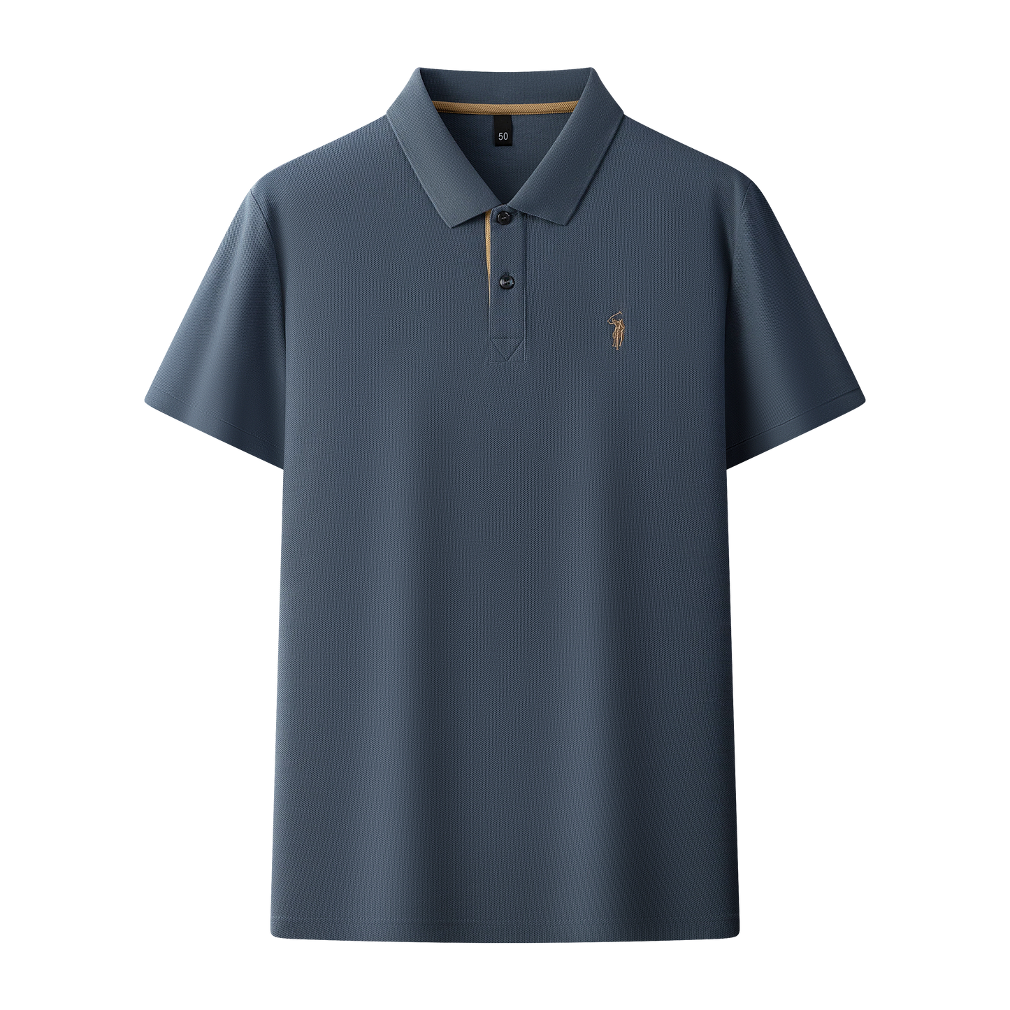 Herren-Poloshirt aus hochwertiger merzerisierter Baumwolle (220 g/m²), sechseckig, Perlenstickerei, Sommerkollektion | 8561