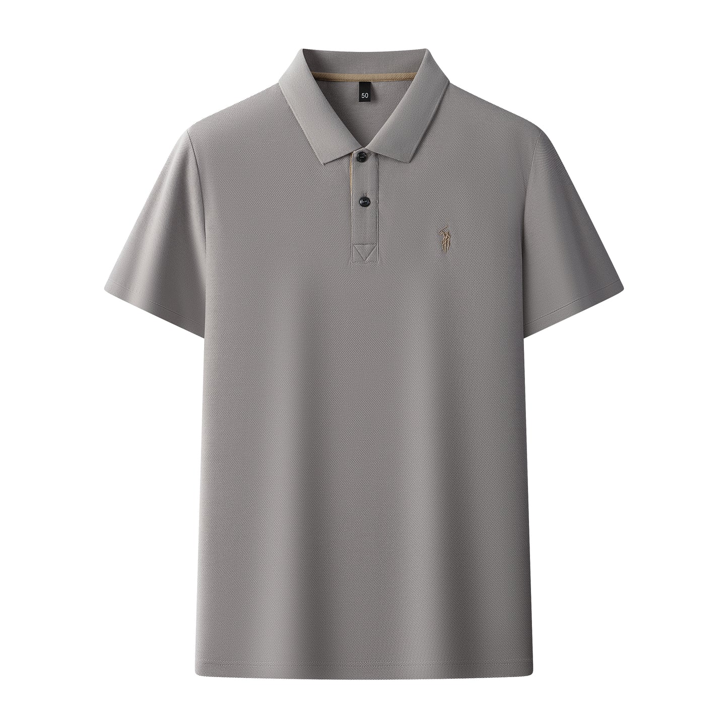 Herren-Poloshirt aus hochwertiger merzerisierter Baumwolle (220 g/m²), sechseckig, Perlenstickerei, Sommerkollektion | 8561