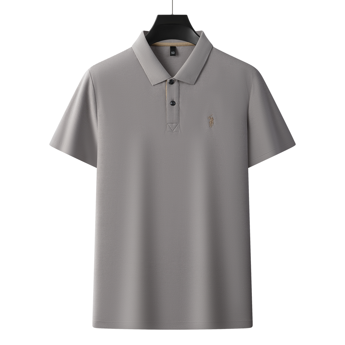 Herren-Poloshirt aus hochwertiger merzerisierter Baumwolle (220 g/m²), sechseckig, Perlenstickerei, Sommerkollektion | 8561