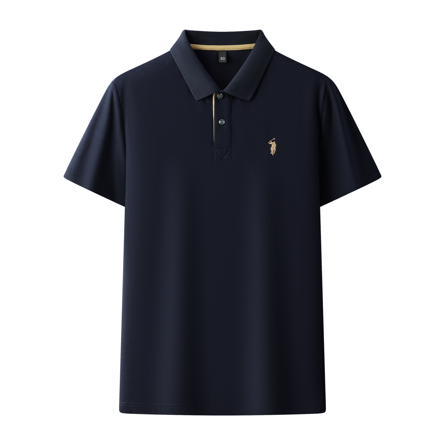 Herren-Poloshirt aus hochwertiger merzerisierter Baumwolle (220 g/m²), sechseckig, Perlenstickerei, Sommerkollektion | 8561