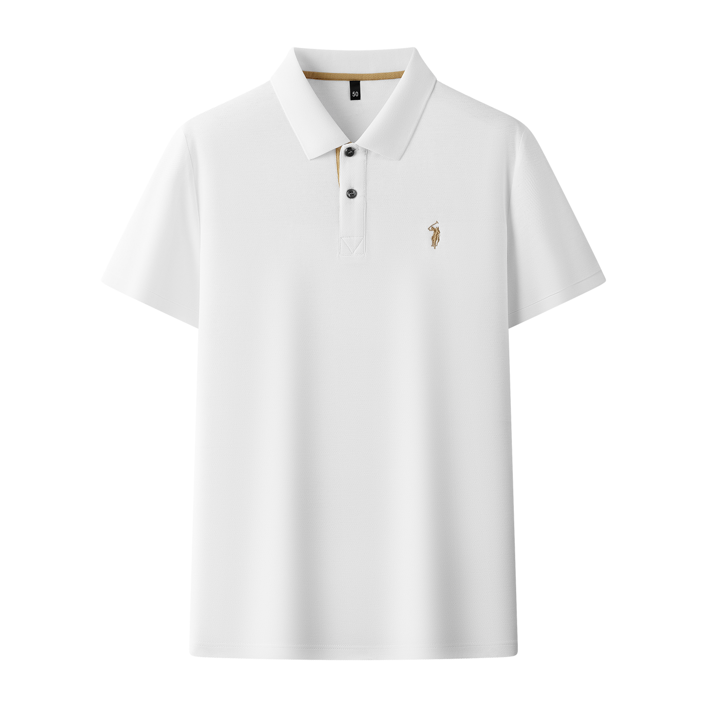Herren-Poloshirt aus hochwertiger merzerisierter Baumwolle (220 g/m²), sechseckig, Perlenstickerei, Sommerkollektion | 8561