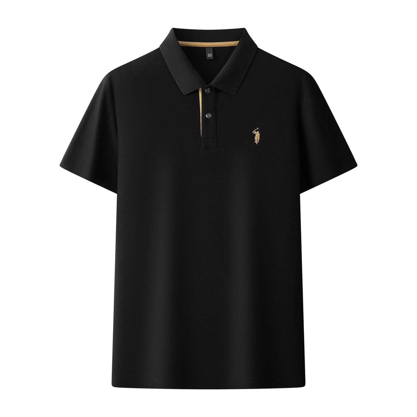 Herren-Poloshirt aus hochwertiger merzerisierter Baumwolle (220 g/m²), sechseckig, Perlenstickerei, Sommerkollektion | 8561
