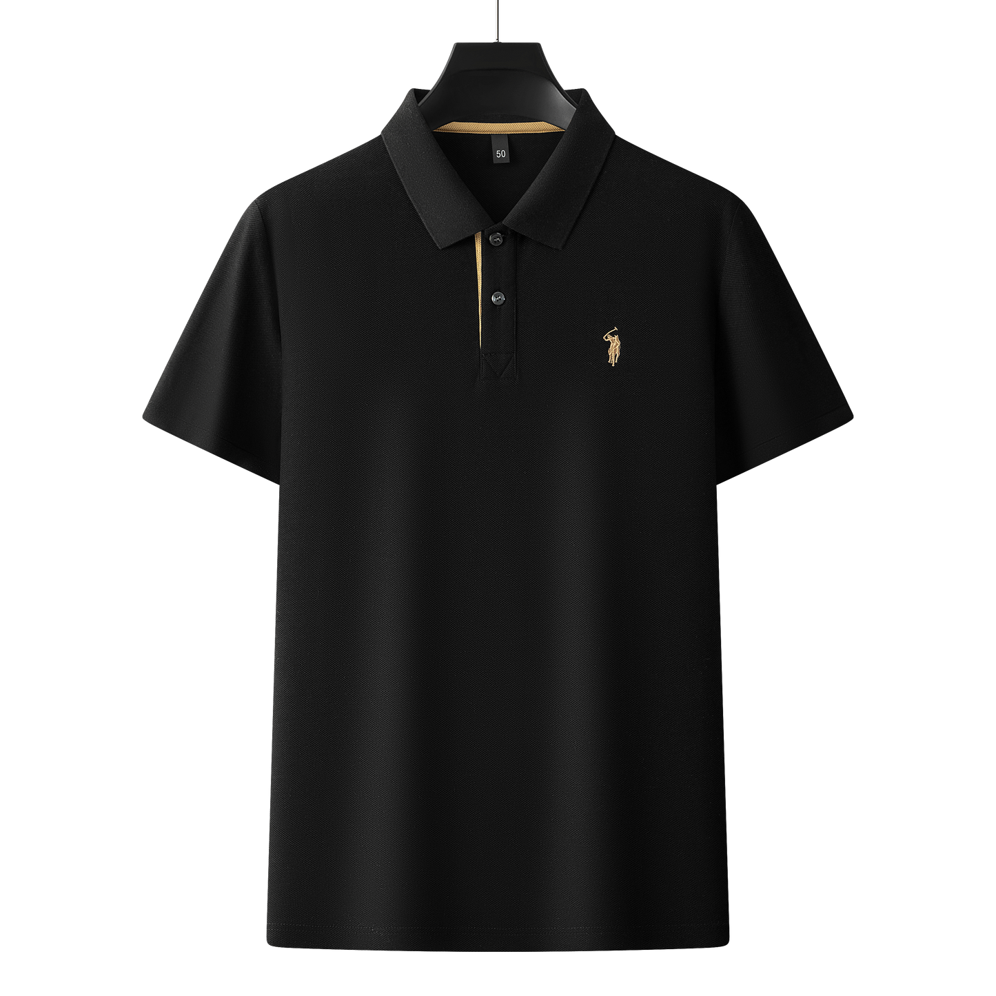 Herren-Poloshirt aus hochwertiger merzerisierter Baumwolle (220 g/m²), sechseckig, Perlenstickerei, Sommerkollektion | 8561