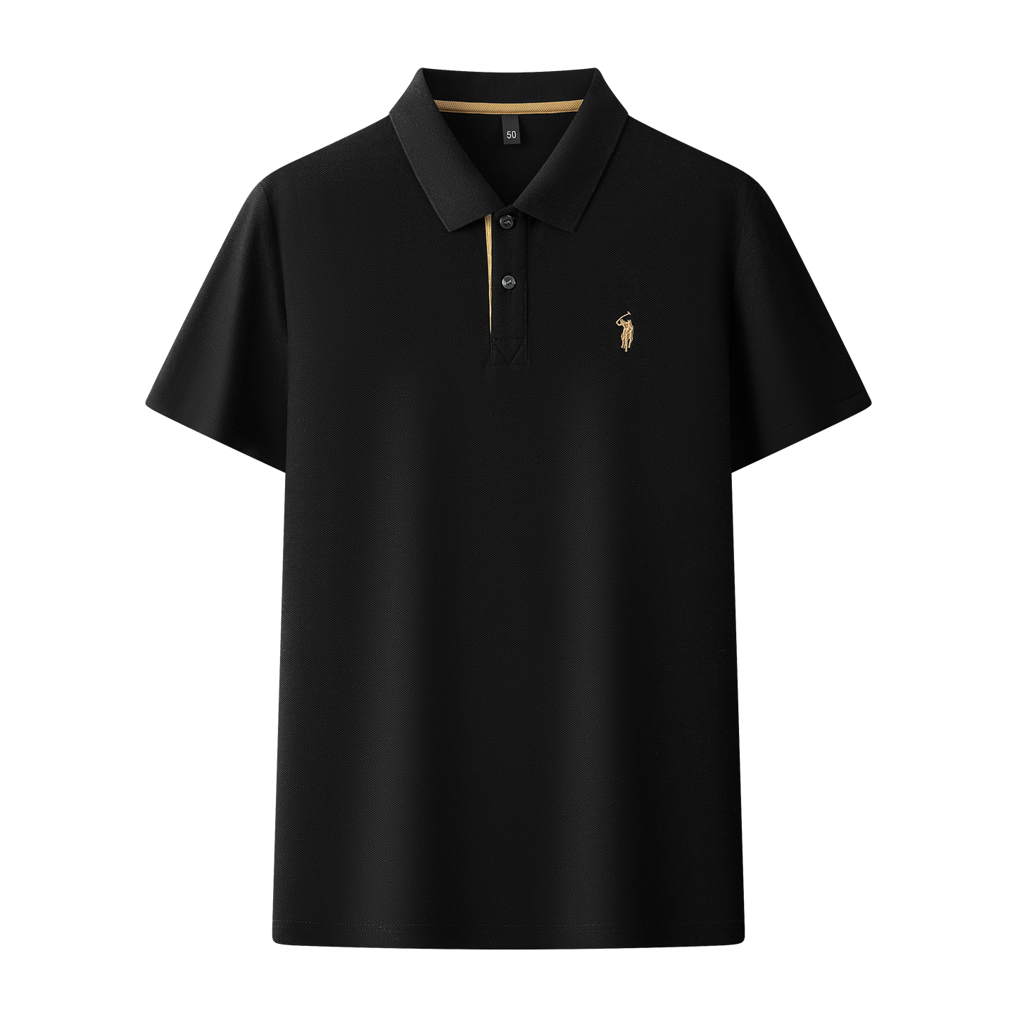 Herren-Poloshirt aus hochwertiger merzerisierter Baumwolle (220 g/m²), sechseckig, Perlenstickerei, Sommerkollektion | 8561