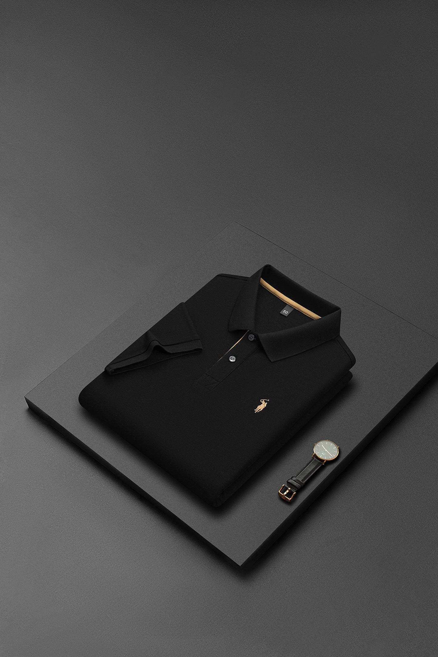 Herren-Poloshirt aus hochwertiger merzerisierter Baumwolle (220 g/m²), sechseckig, Perlenstickerei, Sommerkollektion | 8561
