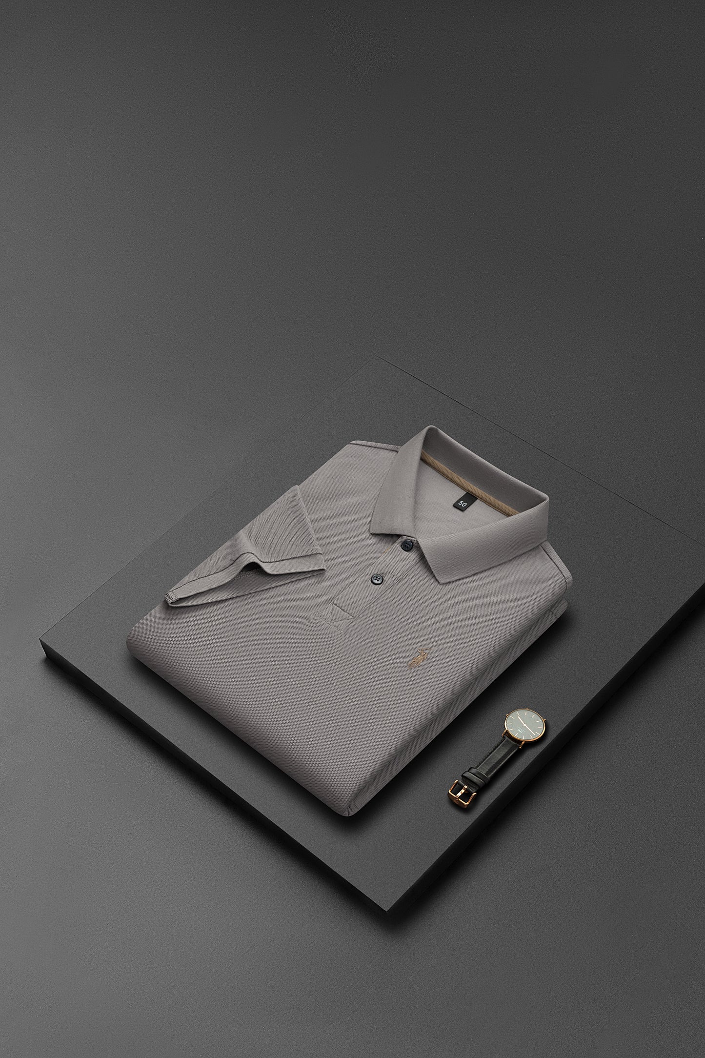 Herren-Poloshirt aus hochwertiger merzerisierter Baumwolle (220 g/m²), sechseckig, Perlenstickerei, Sommerkollektion | 8561