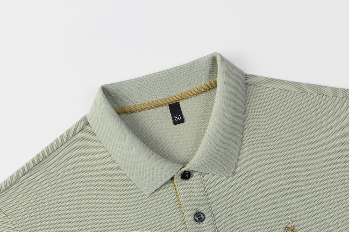 Herren-Poloshirt aus hochwertiger merzerisierter Baumwolle (220 g/m²), sechseckig, Perlenstickerei, Sommerkollektion | 8561