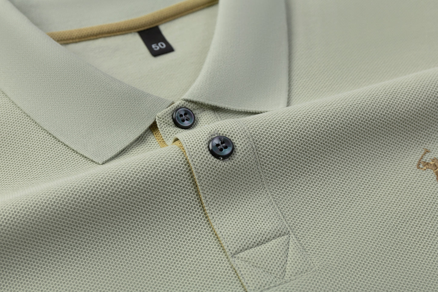 Herren-Poloshirt aus hochwertiger merzerisierter Baumwolle (220 g/m²), sechseckig, Perlenstickerei, Sommerkollektion | 8561