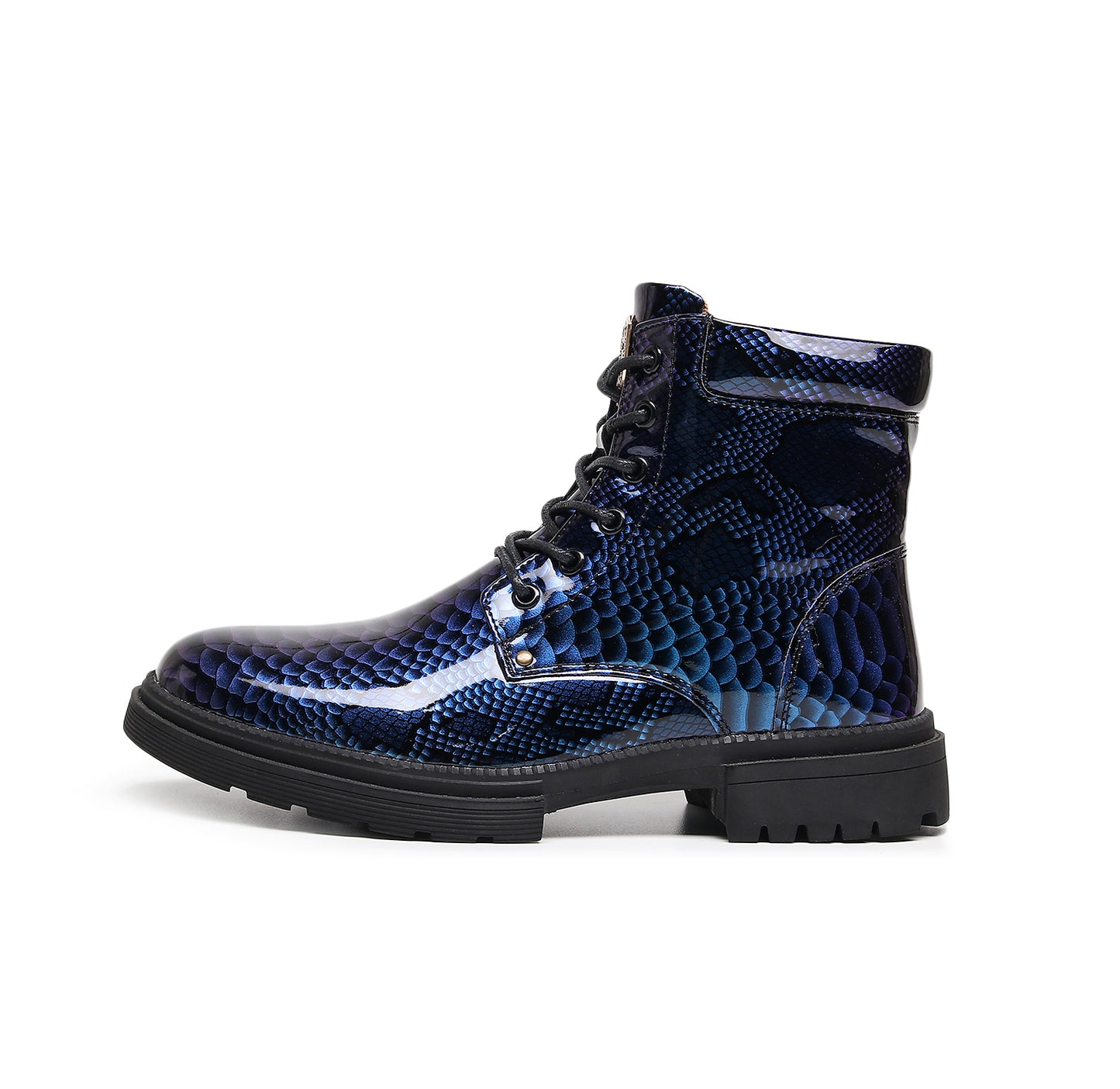 Britische Lederstiefel für Herren – Martin-Freizeitstiefel mit Schlangenmuster-Imitat | 797