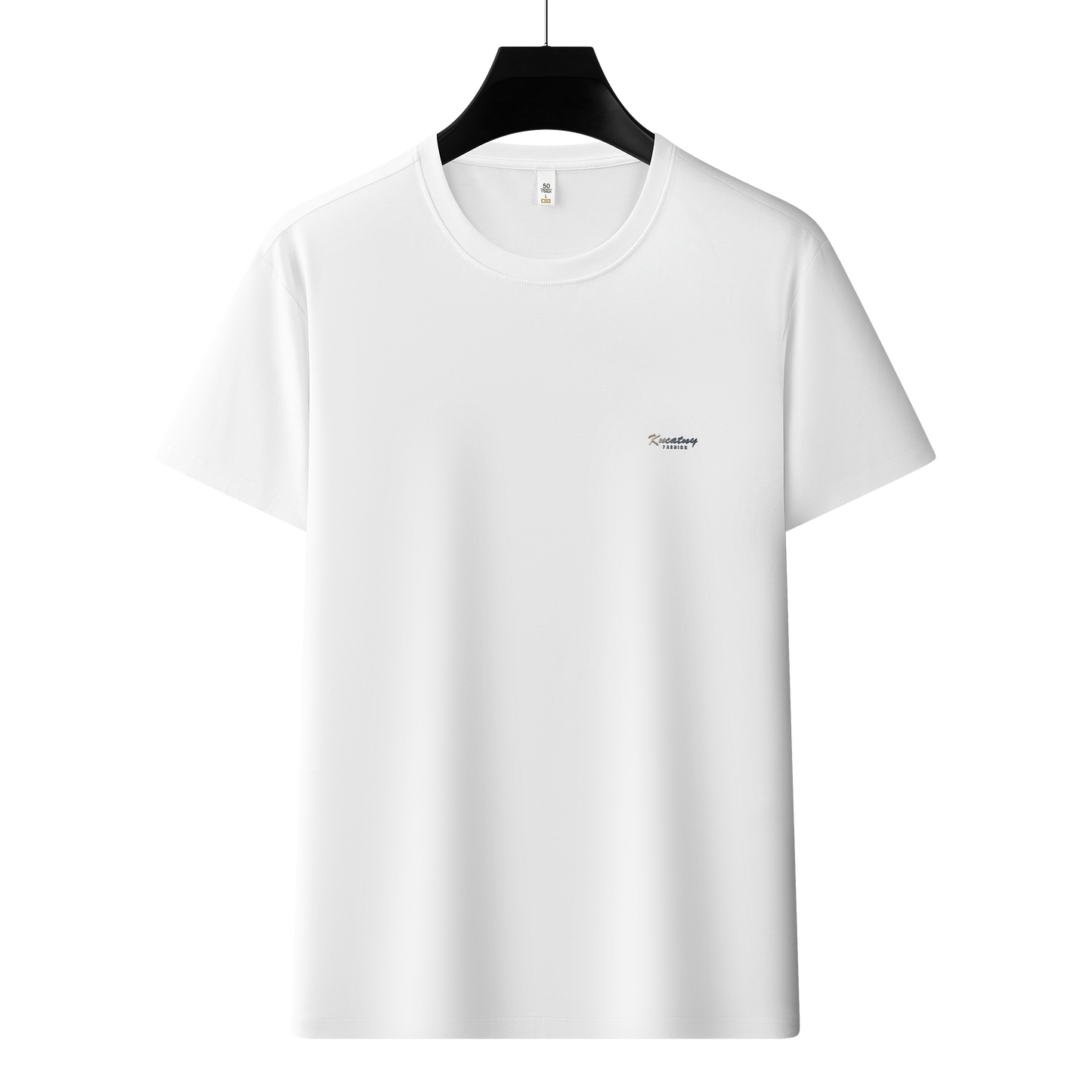 Antibakterielles kühlendes Baumwoll-T-Shirt für Herren – Sommer-Slim-Fit-Oberteil aus Eisseide mit Rundhalsausschnitt | 6550