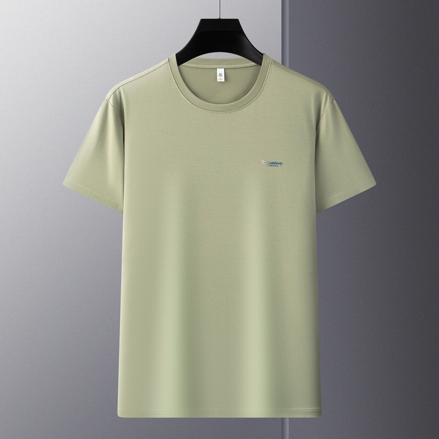 Antibakterielles kühlendes Baumwoll-T-Shirt für Herren – Sommer-Slim-Fit-Oberteil aus Eisseide mit Rundhalsausschnitt | 6550