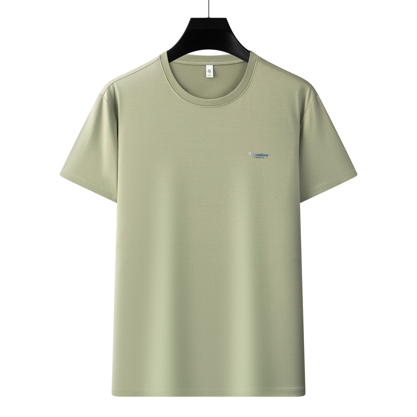 Antibakterielles kühlendes Baumwoll-T-Shirt für Herren – Sommer-Slim-Fit-Oberteil aus Eisseide mit Rundhalsausschnitt | 6550