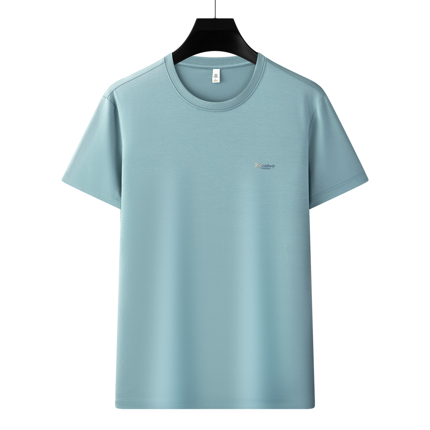 Antibakterielles kühlendes Baumwoll-T-Shirt für Herren – Sommer-Slim-Fit-Oberteil aus Eisseide mit Rundhalsausschnitt | 6550