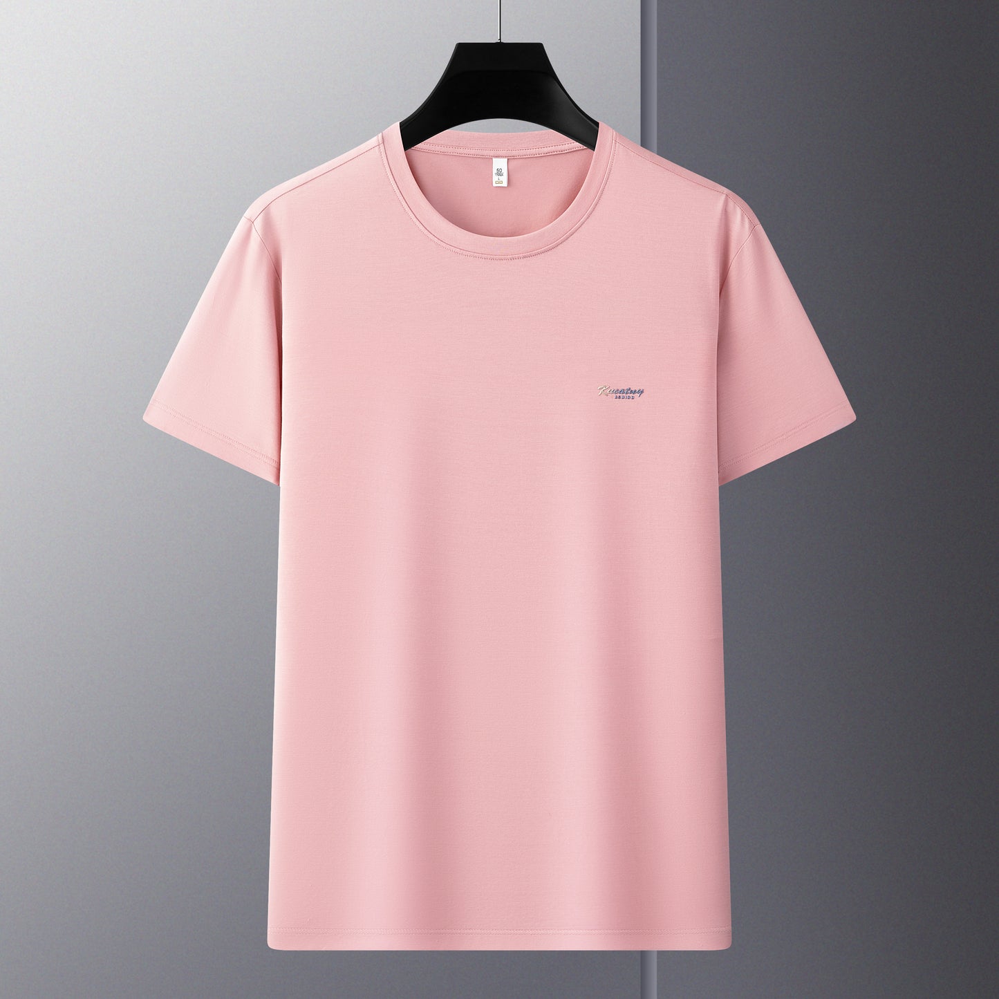 Antibakterielles kühlendes Baumwoll-T-Shirt für Herren – Sommer-Slim-Fit-Oberteil aus Eisseide mit Rundhalsausschnitt | 6550