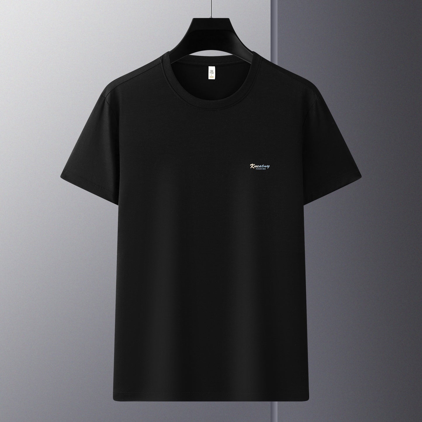 Antibakterielles kühlendes Baumwoll-T-Shirt für Herren – Sommer-Slim-Fit-Oberteil aus Eisseide mit Rundhalsausschnitt | 6550
