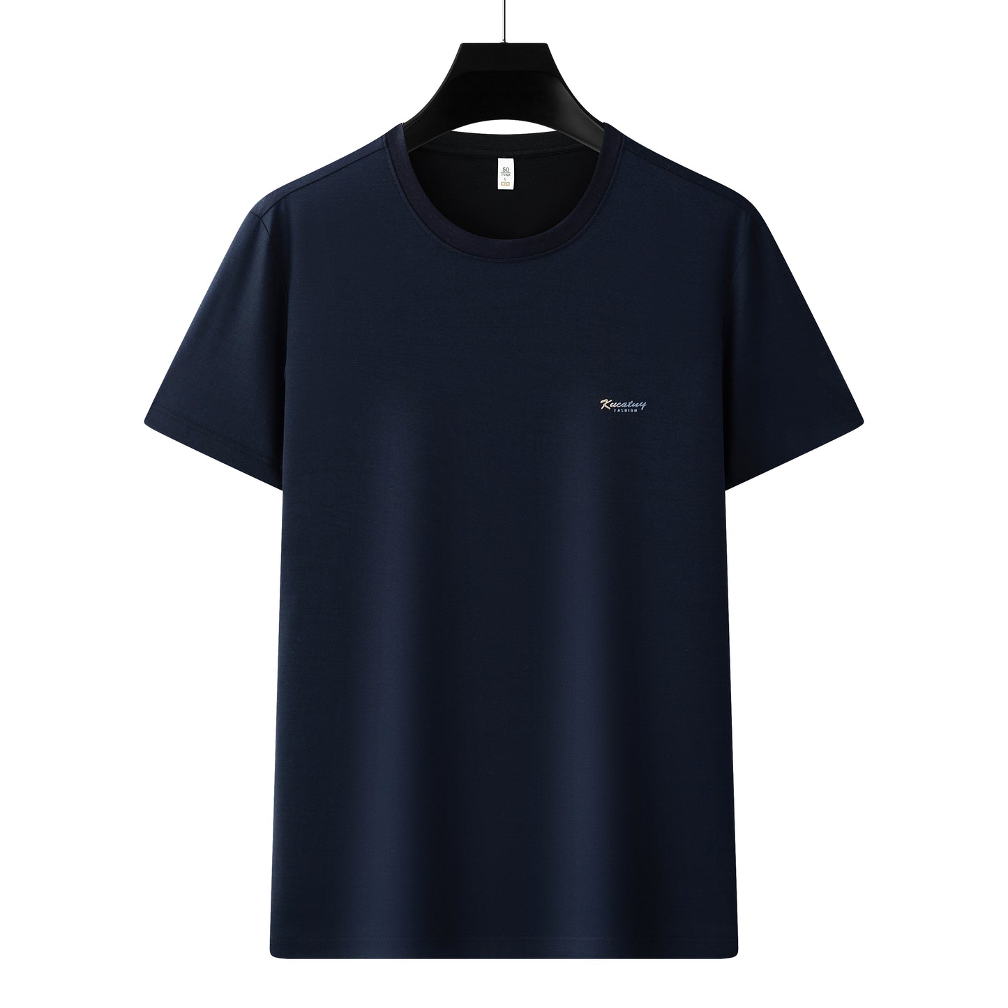 Antibakterielles kühlendes Baumwoll-T-Shirt für Herren – Sommer-Slim-Fit-Oberteil aus Eisseide mit Rundhalsausschnitt | 6550