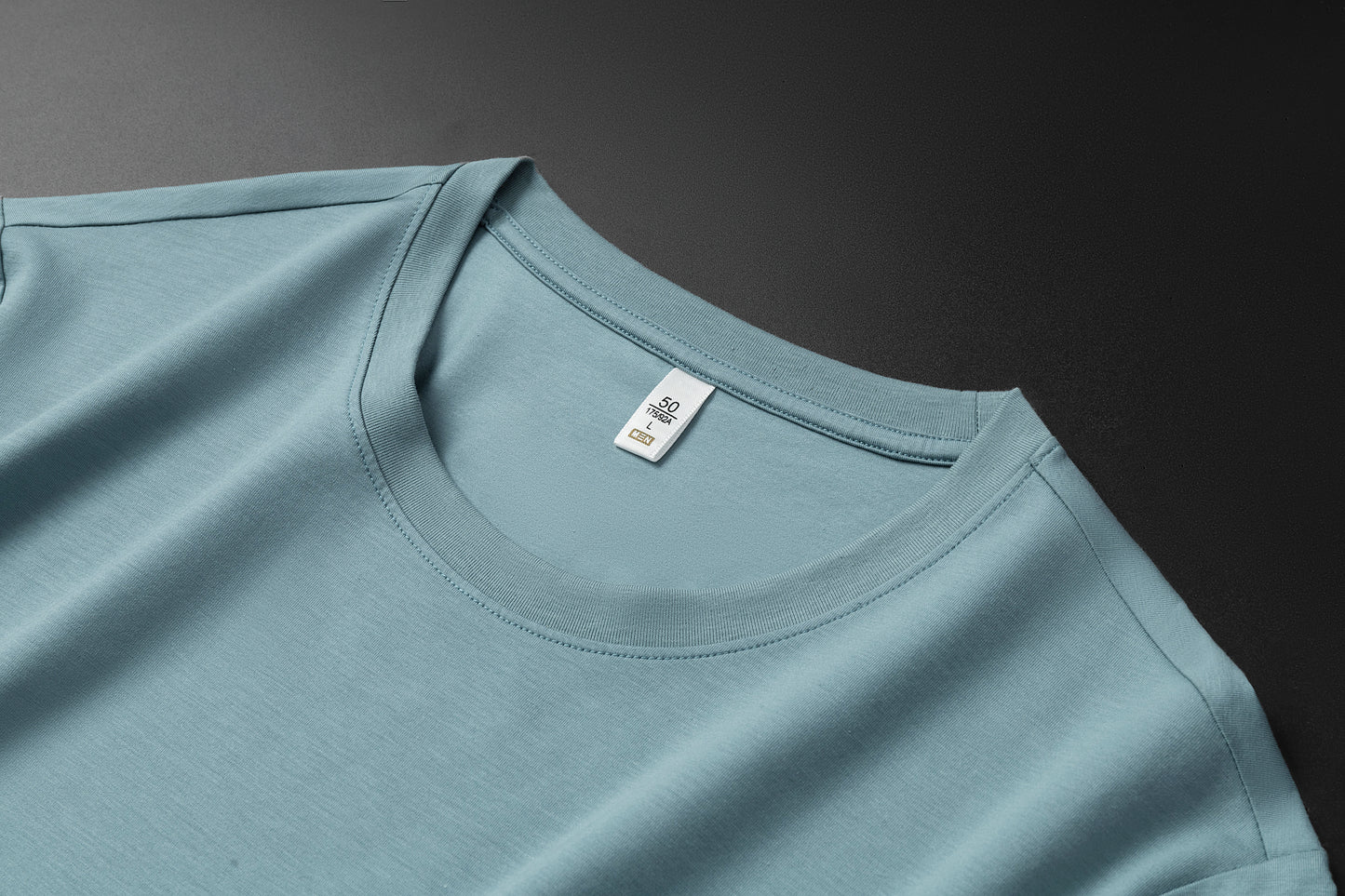 Antibakterielles kühlendes Baumwoll-T-Shirt für Herren – Sommer-Slim-Fit-Oberteil aus Eisseide mit Rundhalsausschnitt | 6550