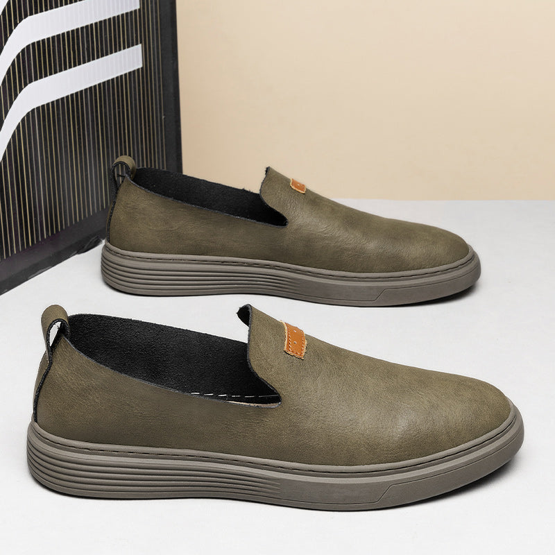 Herrenmode Leder-Fahrerschuhe Freizeitschuhe aus Leder Slipper | 23004
