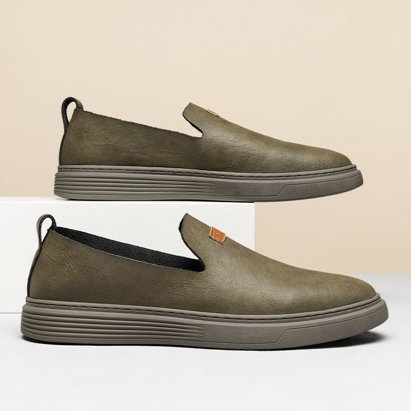 Herrenmode Leder-Fahrerschuhe Freizeitschuhe aus Leder Slipper | 23004