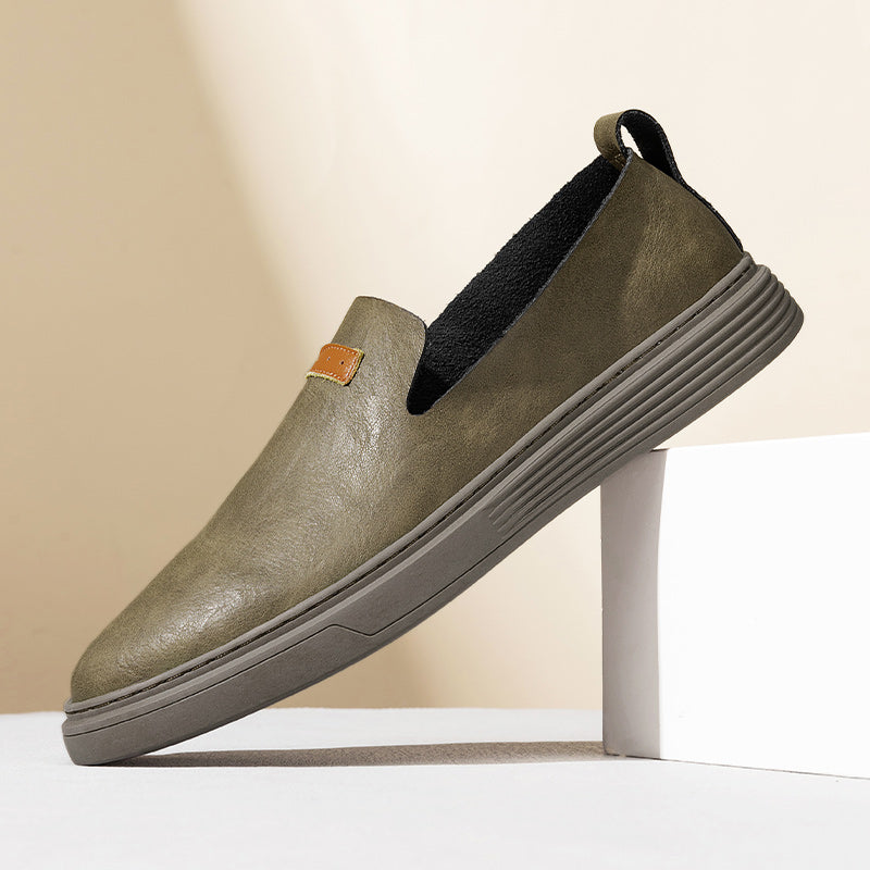 Herrenmode Leder-Fahrerschuhe Freizeitschuhe aus Leder Slipper | 23004