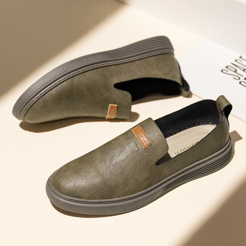 Herrenmode Leder-Fahrerschuhe Freizeitschuhe aus Leder Slipper | 23004