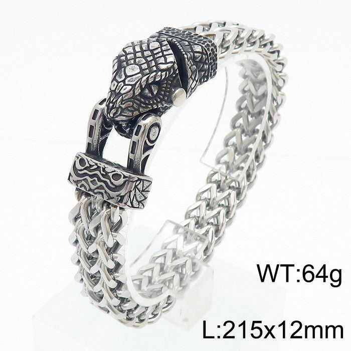 Herren Wikinger Tierarmband Wolf, Adler, Schlange Edelstahlarmband | KB179515-MZOZ