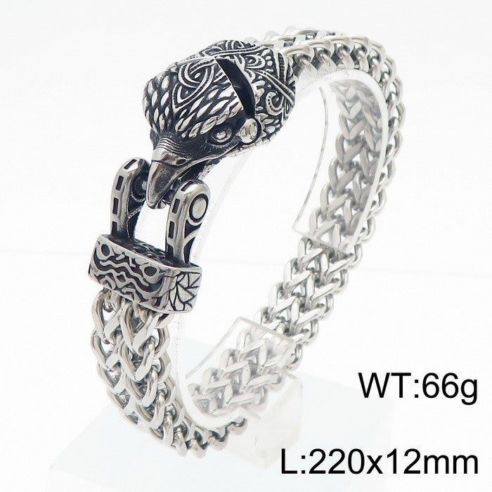 Herren Wikinger Tierarmband Wolf, Adler, Schlange Edelstahlarmband | KB179515-MZOZ