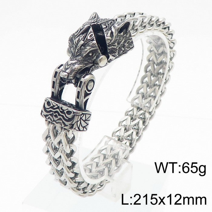 Herren Wikinger Tierarmband Wolf, Adler, Schlange Edelstahlarmband | KB179515-MZOZ