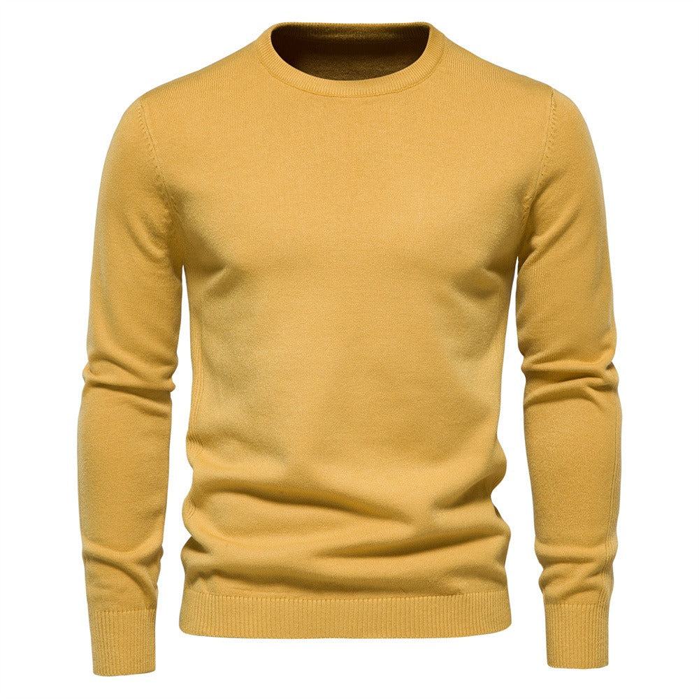Verdickter Slim Fit Strickpullover für Herren – Rundhalspullover mit dezentem Glanz | LOW001