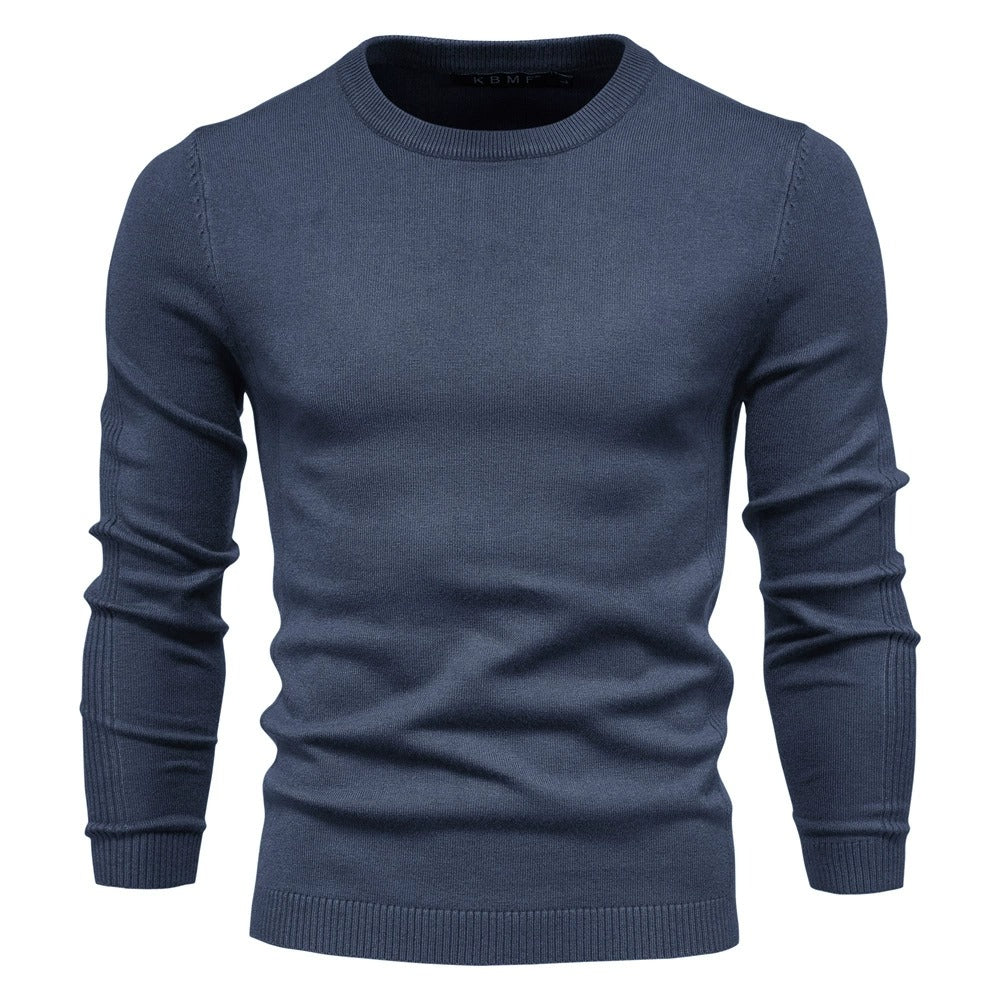 Verdickter Slim Fit Strickpullover für Herren – Rundhalspullover mit dezentem Glanz | LOW001