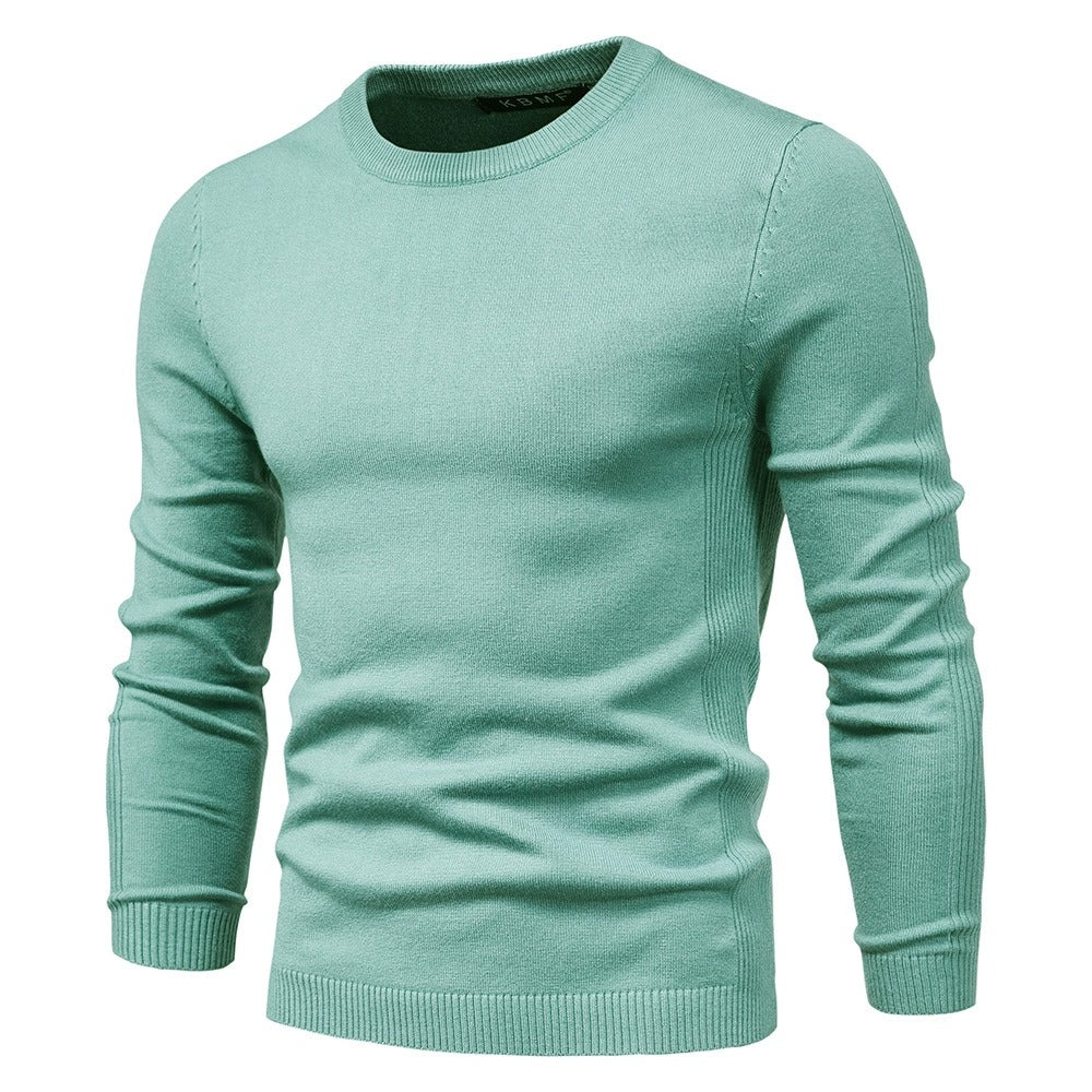 Verdickter Slim Fit Strickpullover für Herren – Rundhalspullover mit dezentem Glanz | LOW001