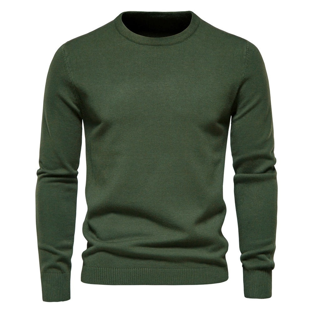 Verdickter Slim Fit Strickpullover für Herren – Rundhalspullover mit dezentem Glanz | LOW001
