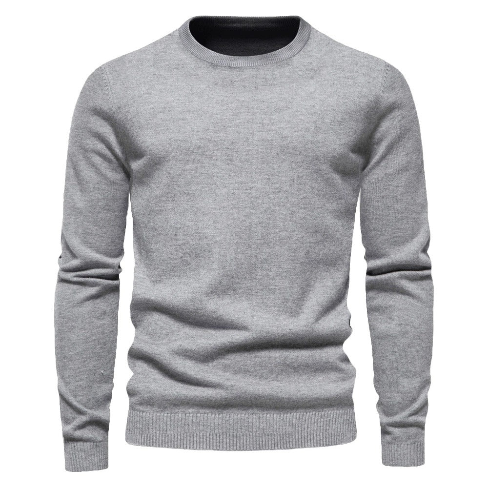 Verdickter Slim Fit Strickpullover für Herren – Rundhalspullover mit dezentem Glanz | LOW001