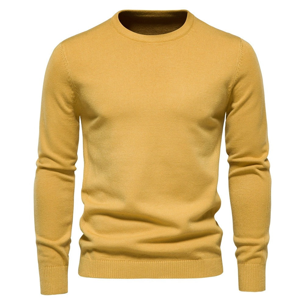 Verdickter Slim Fit Strickpullover für Herren – Rundhalspullover mit dezentem Glanz | LOW001