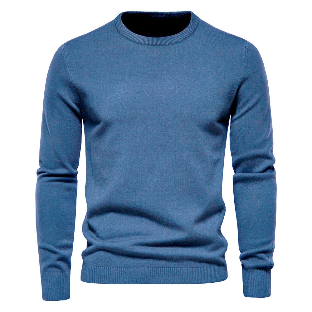 Verdickter Slim Fit Strickpullover für Herren – Rundhalspullover mit dezentem Glanz | LOW001