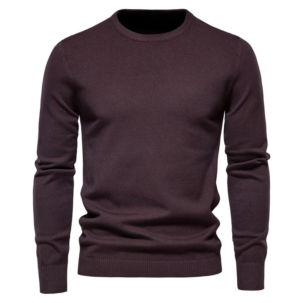 Verdickter Slim Fit Strickpullover für Herren – Rundhalspullover mit dezentem Glanz | LOW001