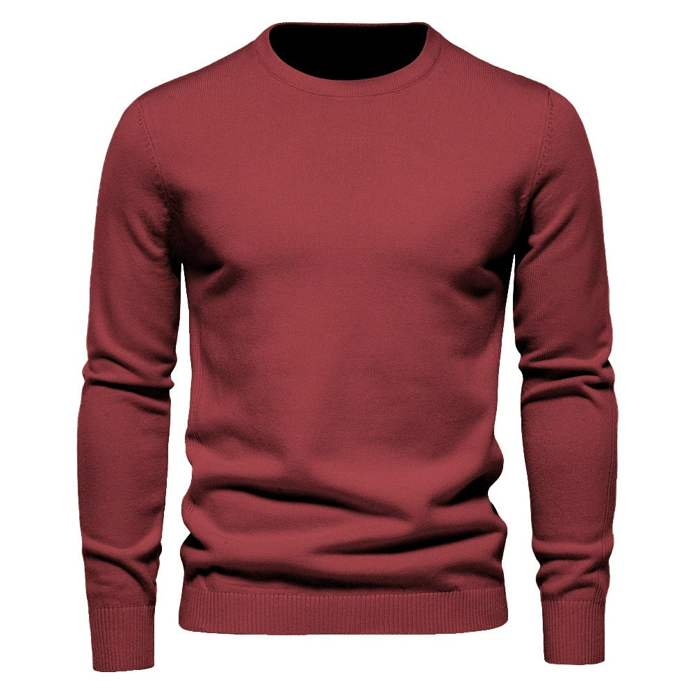 Verdickter Slim Fit Strickpullover für Herren – Rundhalspullover mit dezentem Glanz | LOW001