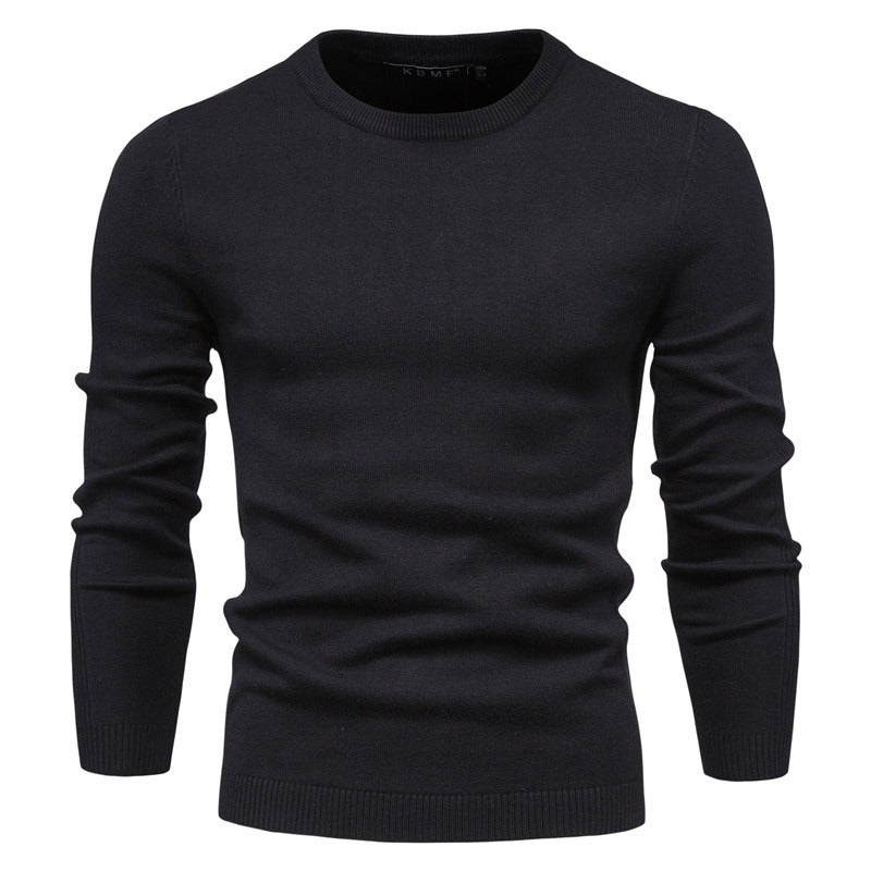 Verdickter Slim Fit Strickpullover für Herren – Rundhalspullover mit dezentem Glanz | LOW001