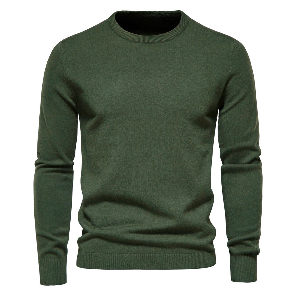 Verdickter Slim Fit Strickpullover für Herren – Rundhalspullover mit dezentem Glanz | LOW001