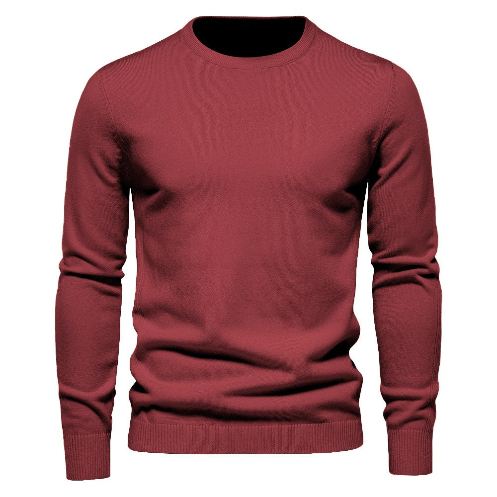 Verdickter Slim Fit Strickpullover für Herren – Rundhalspullover mit dezentem Glanz | LOW001
